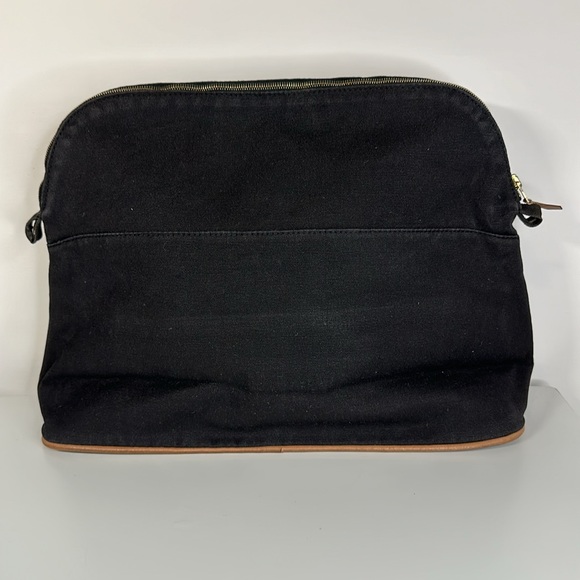 51 Hermes Bolide 31 Canvas Pouch Cosmetic Bag with Leather Trim Large - Picture 2 of 14